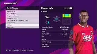 MYRON  BOADU  face e football pes 2020 az alkmar