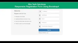 Responsive Registration Form Using Bootstrap4 | Responsive Registration Form Creation in Bootstrp4