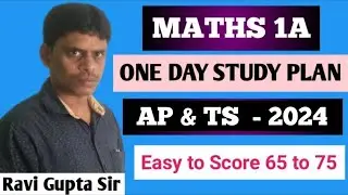 MATHS 1A ONE DAY PREPARATION PLAN 2024/ MATHS 1A IMPORTANT PROBLEMS 2024 / EASY TO SCORE 65 TO 75