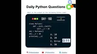 Python Coding challenge - Day 160 | What is the output of the following Python Code?  