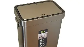 EKO Deluxe Mirage-T 50 Liter / 13.2 Gallon Touchless Rectangular Motion Sensor Trash Can, Matte