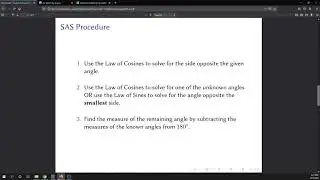 Law of Cosines, SAS Case