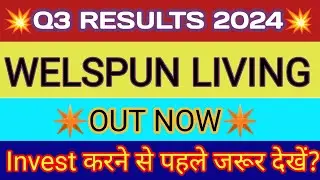 Welspun India Q3 Results 2024 🔴Welspun Living Results🔴Welspun Living Share Latest News🔴Welspun Share