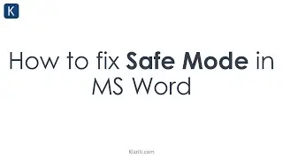 How to Fix Safe Mode in MS Word - How to Get Word to Open After a Crash