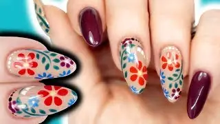 EASY STENCIL FLOWER NAIL ART TUTORIAL - Fall Nails