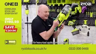 Ryobi’s TV Shop - 18V ONE+ Cordless Stick Vac (Starter Kit)