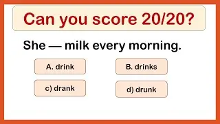 Mixed English Grammar Quiz: Can YOU score 20/20? #challenge #englisgrammar #quiz #freeenglish