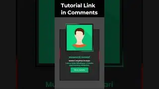 Animated User Profile Card Using HTML & CSS 