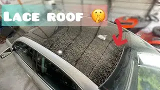 DIY Custom painted LACE print roof design on my audi a4