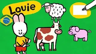 Louie, desenhe me 🎨 ✐ Louie, desenhe me animais de fazenda ✐ | Desenhos animados para crianças