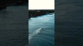 Boat driving on the ocean (DJI Mavic Air2 Cinematic grade)
