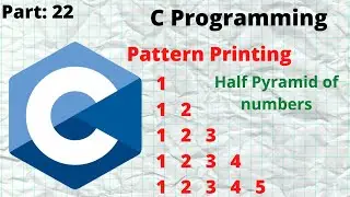 Pattern Programs in C | Half Pyramid of Numbers | 1 12 123  in c practically | 