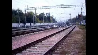 2М62у-0348 с грузовым поездом