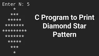C Program to Print Diamond Star Pattern #codingtutorial #codinginterview