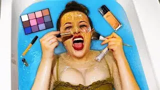 I DID MY MAKEUP UNDERWATER!  *Extreme Bath Challenge*