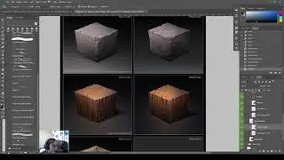 DPaint 4-3 Wood Cube- +Orange glow2, +glow on floor, +shadow on floor, Merged layer to dodge & Burn