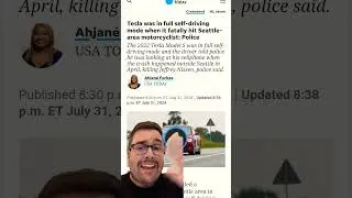 2022 Tesla on Full Self-Driving Mode Tragically Hits and Kills Motorcyclist