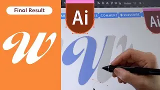 Drawing Vector Script Letters in Adobe Illustrator Wacom Cintiq Pro 24 | Lettering Creative Process