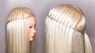 ЛАЙФХАК ДЛЯ ВОЛОС 🔥 ПРОСТОЙ СПОСОБ СДЕЛАТЬ КОСУ ВОДОПАД ИЗ ОБЫЧНЫХ КОСИЧЕК 😍 EASY WATERFALL BRAID