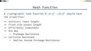 Hash Function Requirements