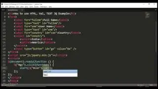 How to use JQuery Function HTML, Val, Text Topic 2