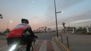 Cycling in Casablanca Morocco. Near the beach and Morocco Mall