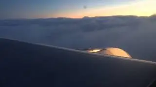 Over the clouds before landing at sydney