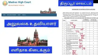 Thirupur district court/ cut off mark
