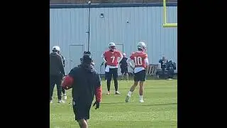 Drake Maye was back throwing at #Patriots practice today and leading off QB drills as always.
