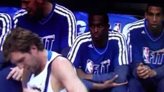 Dirk Nowitzki fighting the wire :D FUNNY