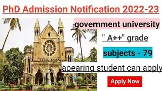 new PhD Admission Notification 2022-23/ government university / UOM 