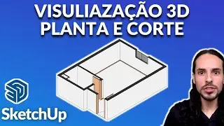 Visualização 3D para desenho técnico - Hotel - Planta e Corte