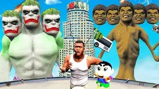 SHINCHAN & FRANKLIN BECAME GIANT WHITE HULK AND DEFEAT EVIL SIREN HEAD IN GTA5
