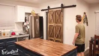 How to Make a Plywood Barn Door for Your Kitchen w/Crafted Workshop | Arrow