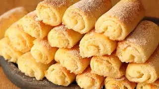 COTTAGE Cheese cookies TUBES with Filling 🥥 / Quick and Easy!