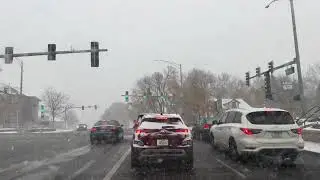 Snow drive Downers Grove, IL 4k