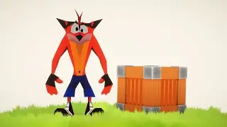 Crash Bandicoot jumps on a Box and goes 
