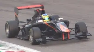 Old Generation Dallara GP3 Car at Monza Circuit-Proper V6 Engine Sound in Action
