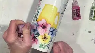 Glitter + Waterslides + Flowers = Resin Tumbler, Think Spring!