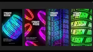 Typography Stories Holography Titles | After effects templates free