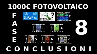 1000€ IMPIANTO FOTOVOLTAICO CON ACCUMULO FAI DA TE FASE 8 CONCLUSIONI