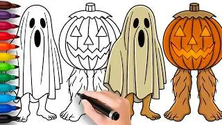 HOW TO DRAW SPOOKY AND PUMPKY | Italian Brainrot Animals - Easy Step by Step Drawing