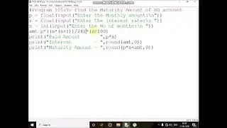 Write a Python Program To Find the Maturity Amount of RD account?