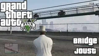 GTA V: What if? - Bridge Joust (Smashing two bikes into each other on bridge walkways!)