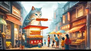 Cat BBQ stall#aicat #kitten #cat #funnycats