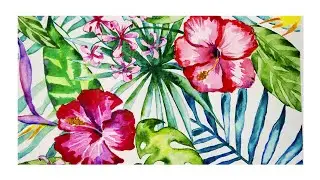 Как нарисовать гибискус. 🌺 Как нарисовать китайскую розу акварелью. Самый простой способ рисования.