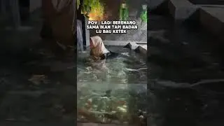 BERENANG DI KOLAM IKAN😭🤣⁉️ IKANNYA SAMPE TERBANG😭