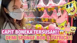 NYAPIT BONEKA SPONGE BOB & PATRICK!! SUSAH BANGET, BISA DAPET GAK YA??? | Sarina Nielsen