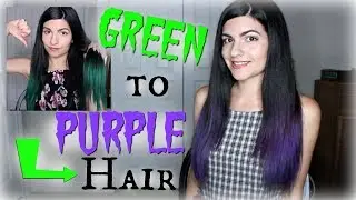 How To: Green to Purple Hair (NO bleach!)