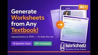 How to Generate Worksheets from Any Textbook Using AI | iWorksheetz Tutorial